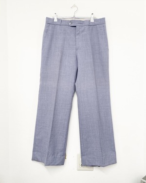 90sYvesSaintLaurent Cotton/Linen Chambray No-Tuck Trousers/W34×L32