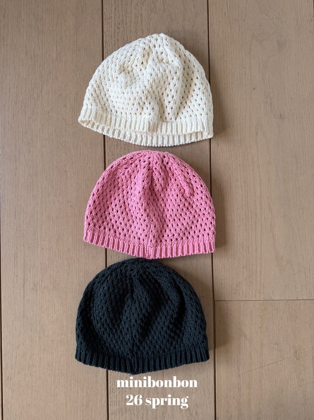 【取寄】minibonbon｜gorugoru beanie｜ゴルゴルビーニー｜FREE｜kids&jr｜26 spring