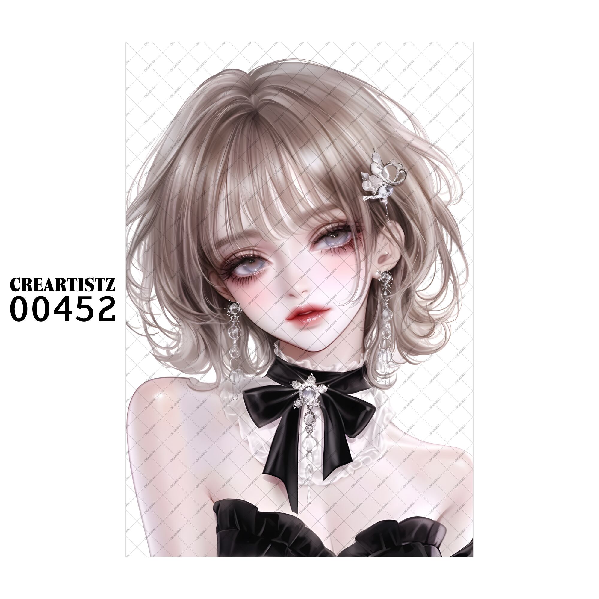 00452 ガール キュート オリジナル ペーパー/ステッカー 4枚セット CREARTISTZ