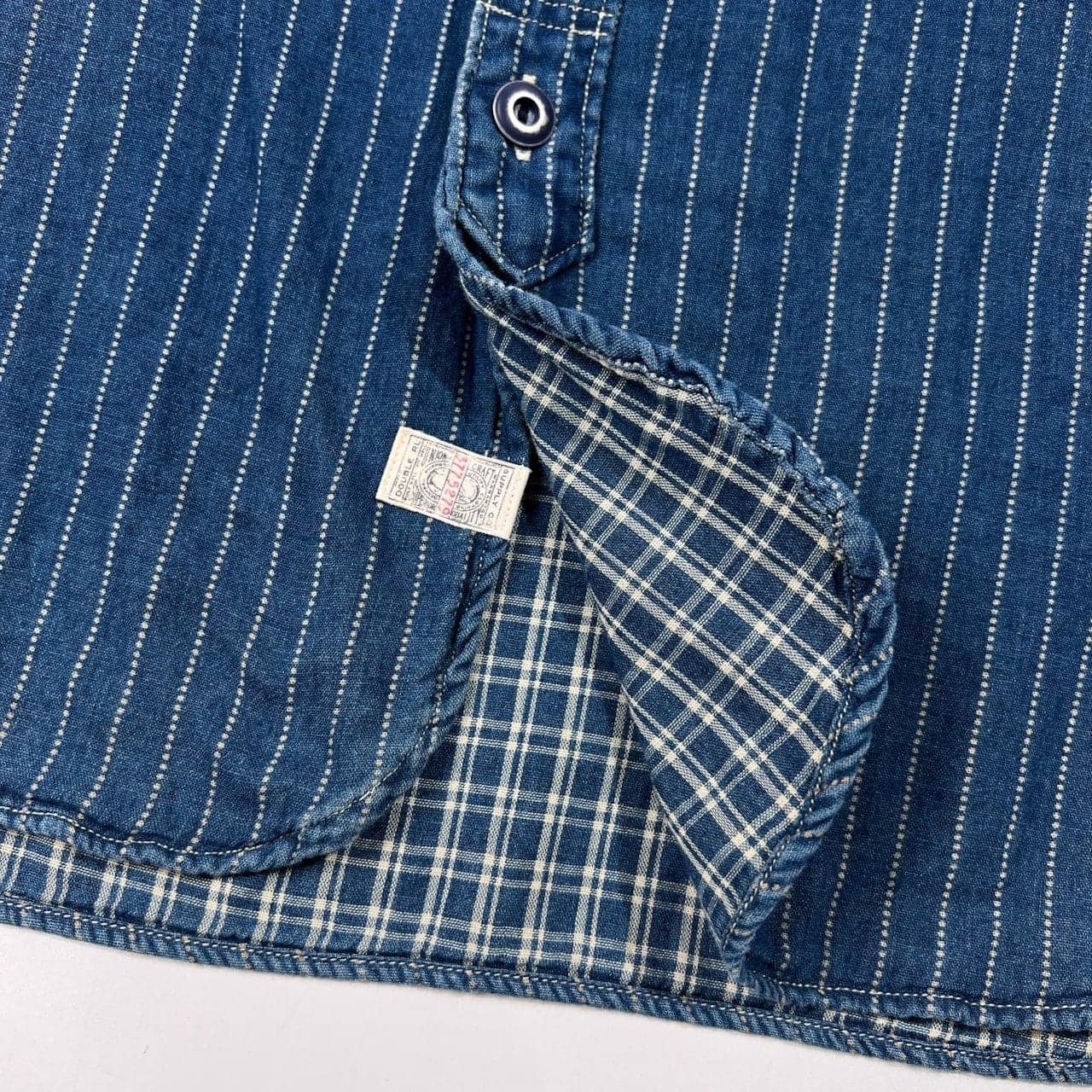 美品 RRL ダブルアールエル ウォバッシュ 長袖 シャツ サイズ S /メンズ/インディゴブルー系/ストライプ/ラルフローレン