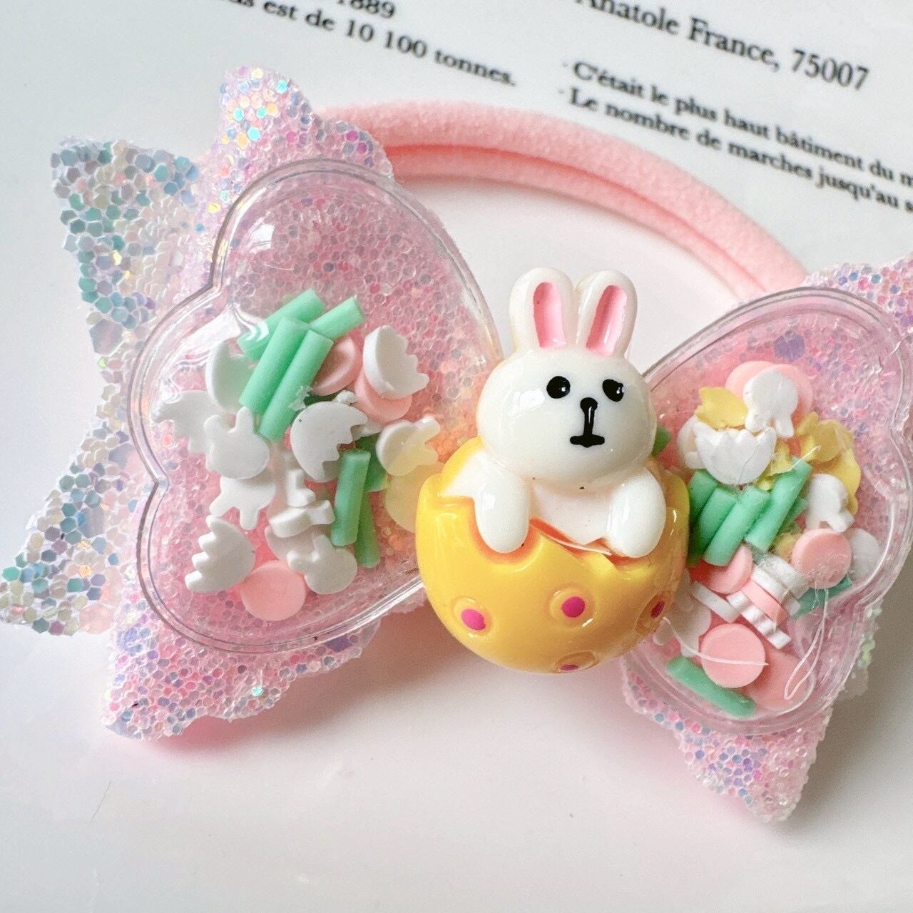 シャカシャカうさちゃんリボンヘアバンド(後ろ支え付き)