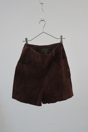 80s-90s darkbrown suède leather pants