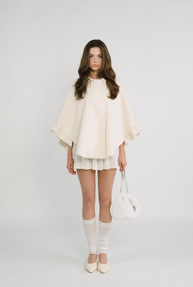 [threetimes] Moon cape jacket (ivory) 正規品 韓国ブランド 韓国通販 韓国代行 韓国ファッション スリータイムズ three times 日本 店舗