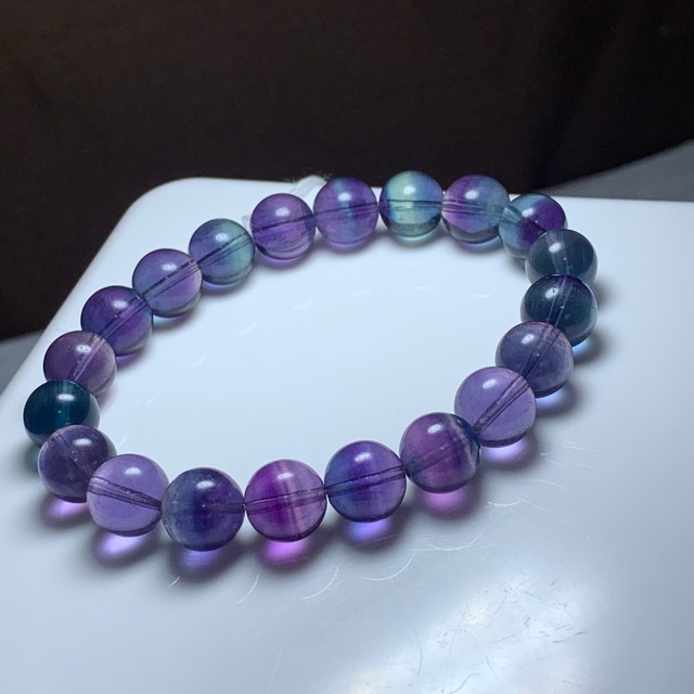 25.透明度高☆美グラデーションフローライト・ブレスレット