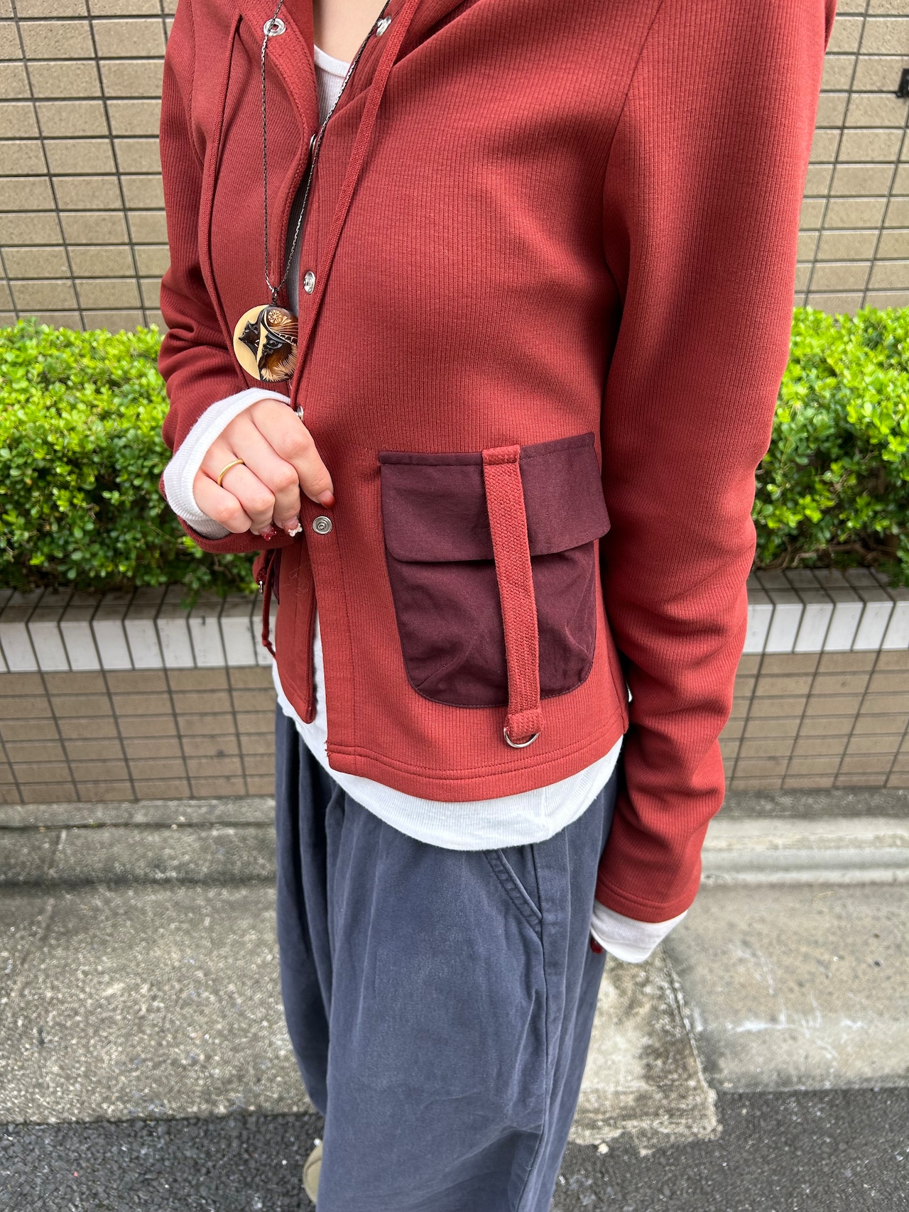 RIBBED HOODIE CARDIGAN HK-049