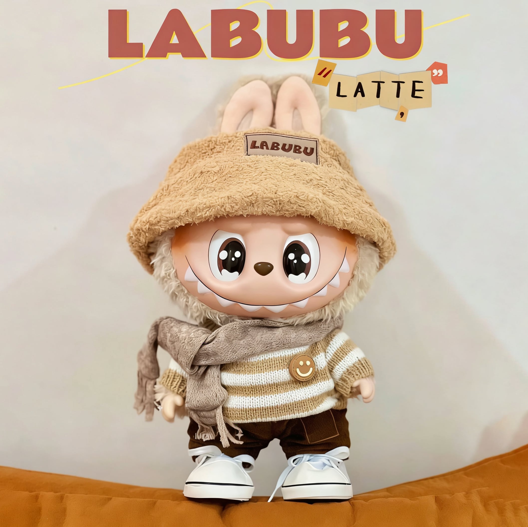 もこもこボーダー!可愛い クール 高品質 labubu ラブブ 38cm用 着せ替えフルコーデ こだわり品質 着せ替えコーディネート