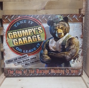 2011　アメリカンインテリアサインボード　GRUMPY'S GARAGE　ガレージ
