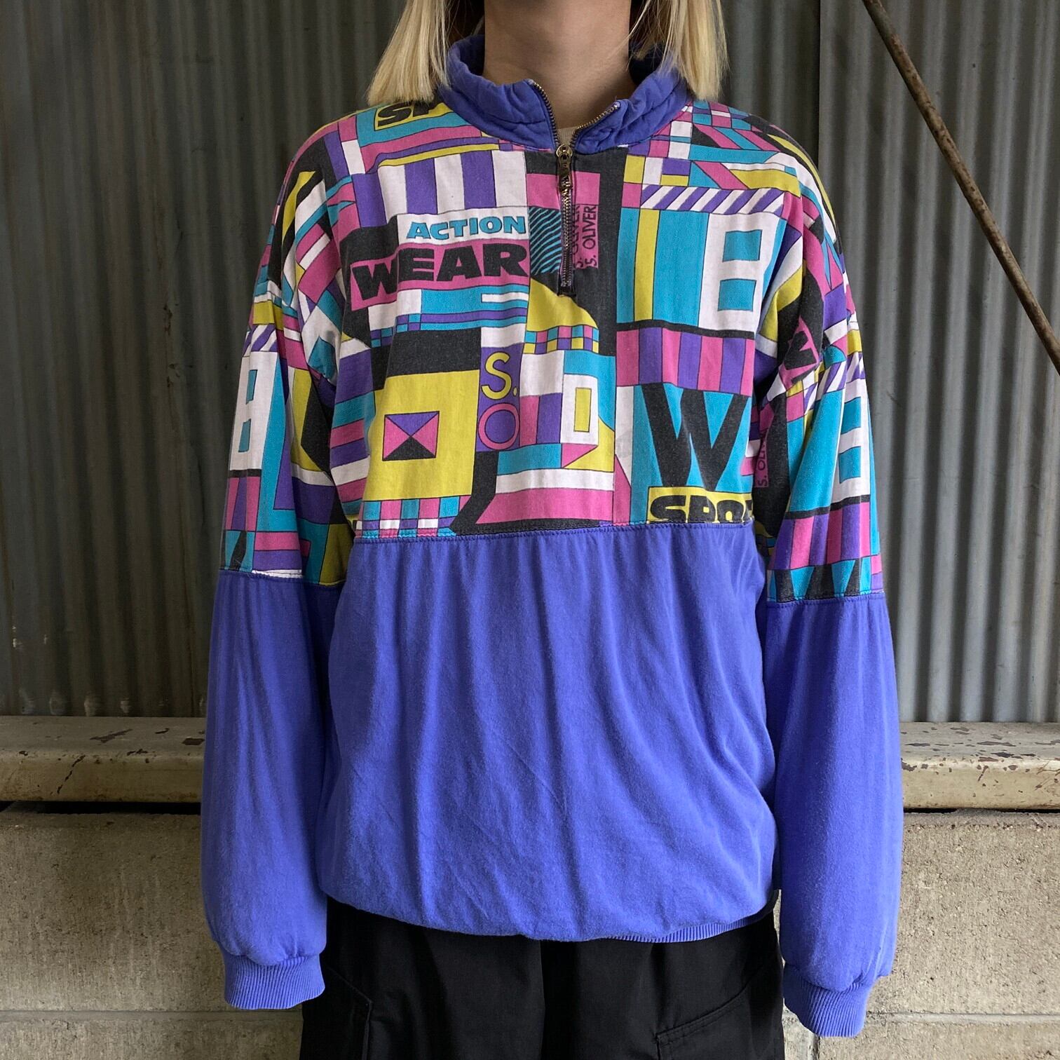 古着 【PAPAS】 就く 90s 日本製ハーフジップ スウェット