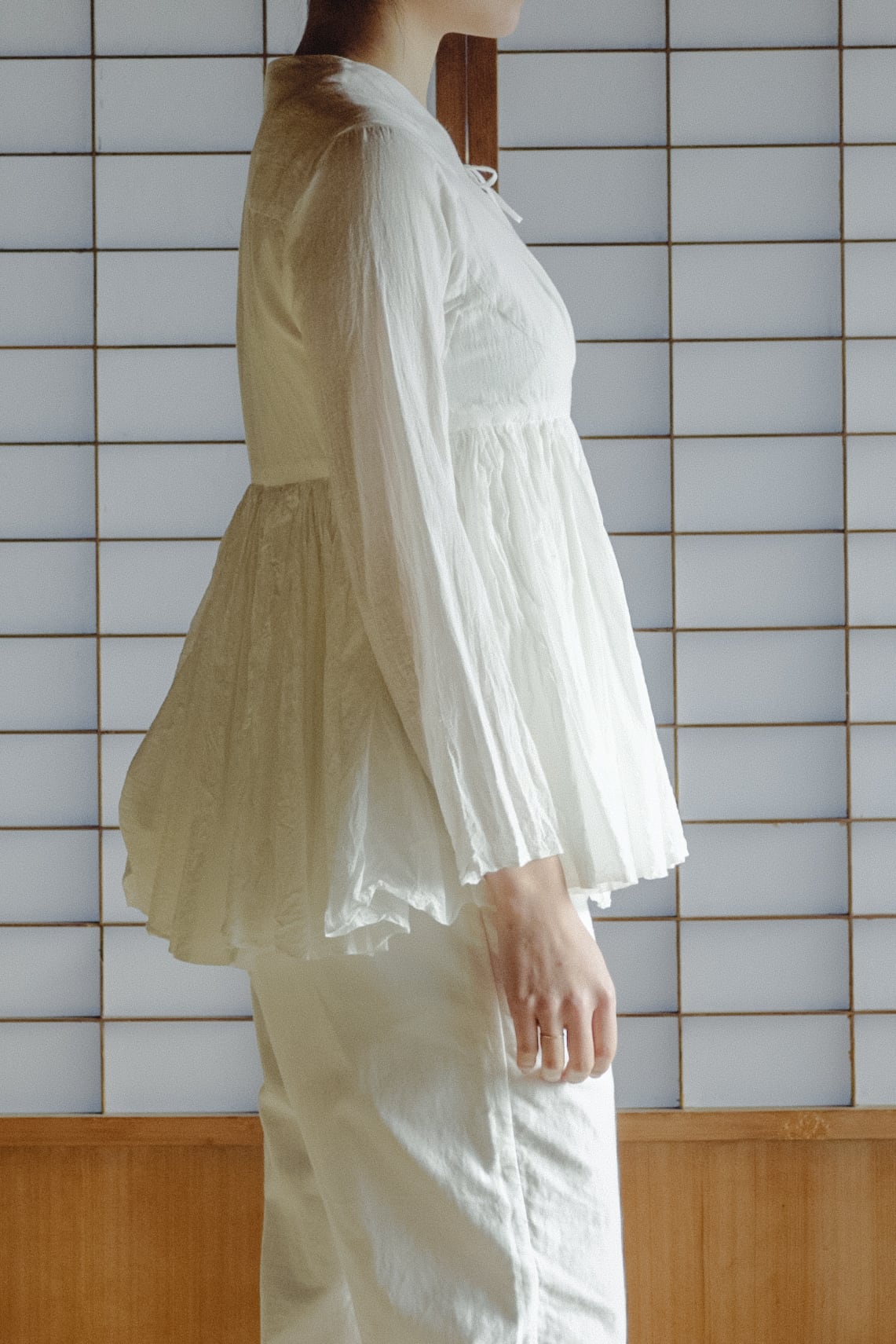 YAECA khadi ｜ラップギャザーブラウス CLOUD | 御茶屋跡