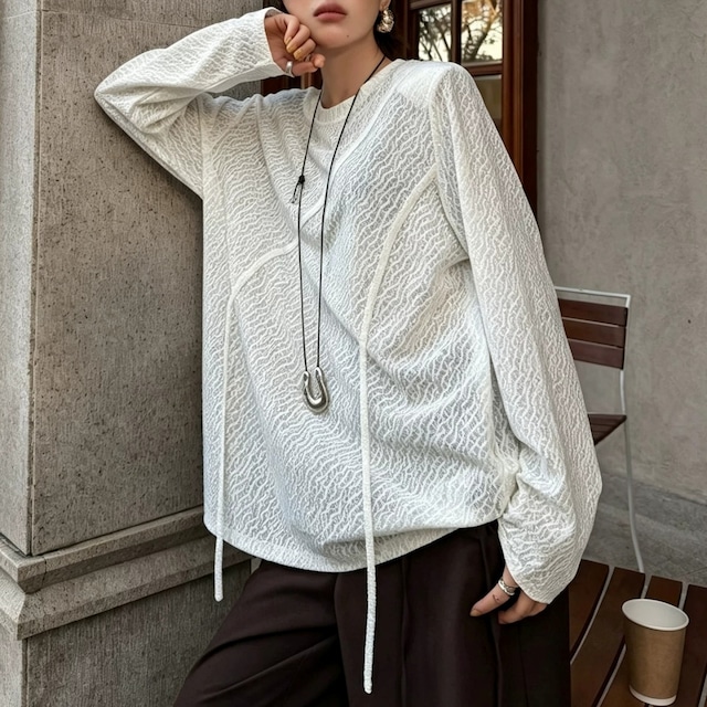 Lace Line-Detail Pullover 01449