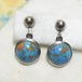 ターコイズガラスの下がるイヤリング　アクセサリー卸値以下でセール　K1927E