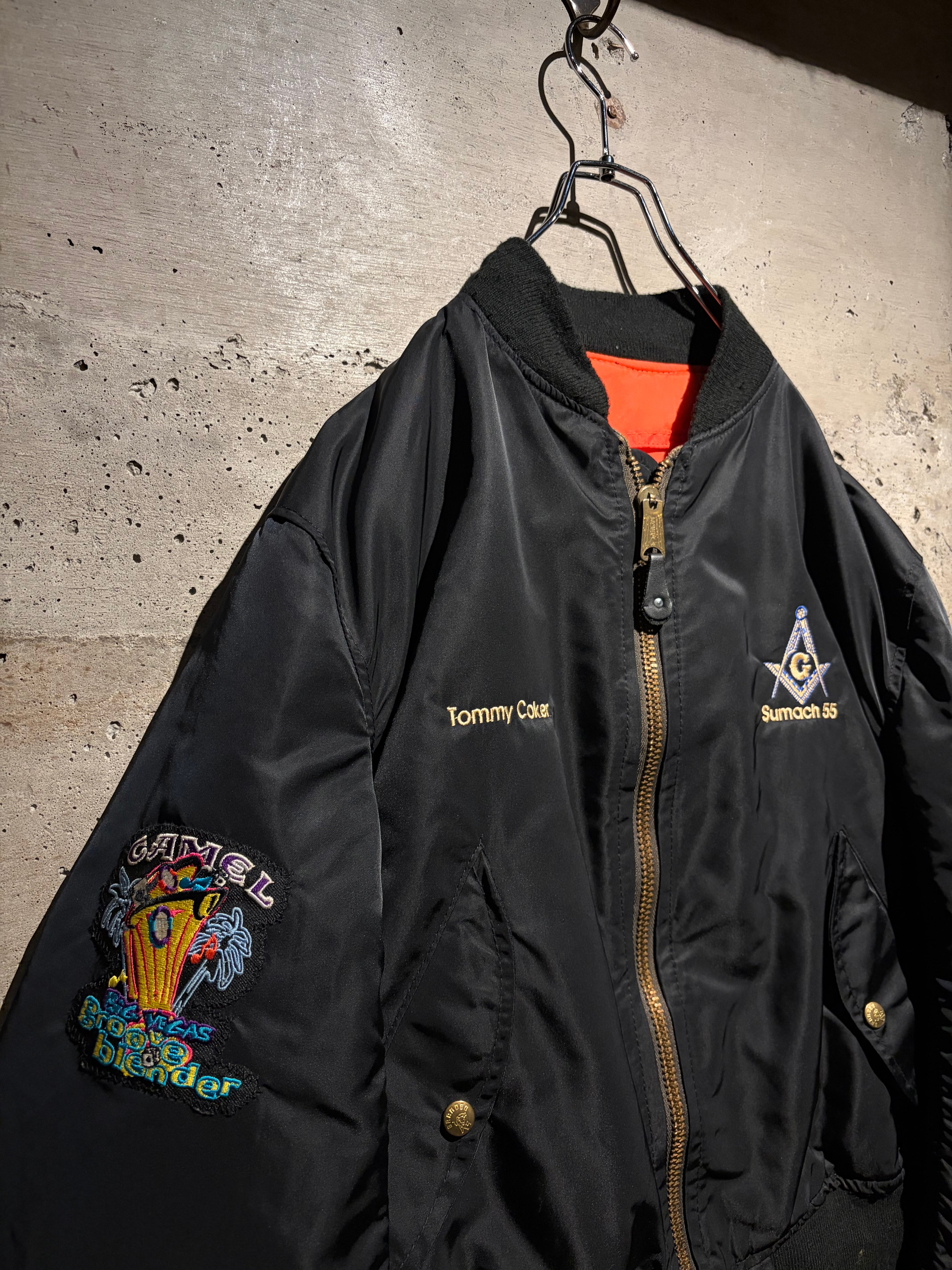 Caka】90's Various Embroidery Vintage MA-1 Flight Jacket | Caka