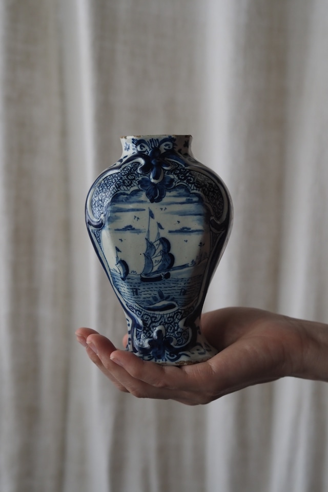 アンティーク デルフト花器-antique delft vase