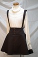 フリルカットソー（axes femme：白）サスペンダースカート（黒）セット 077