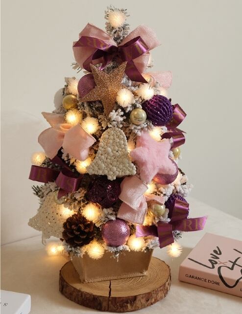 ピンクハウスのニットツリーモチーフ2個.雪だるま付きツリーモチーフ2個 ピンクハウスのニットツリーモチーフ2個.雪だるま付きツリーモチーフ2個