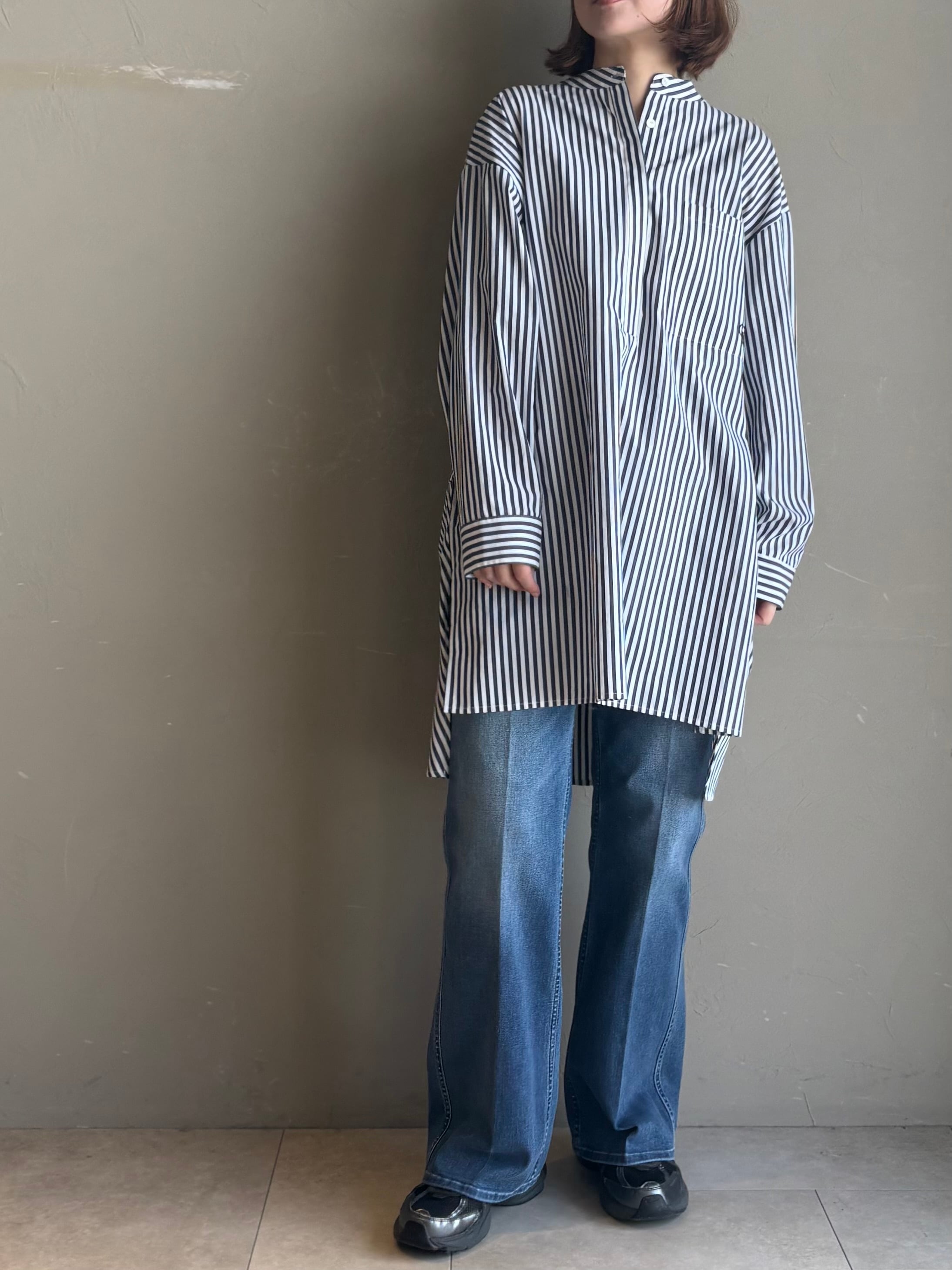 CLOCHE 】スキッパーオーバーシャツ(ストライプ) | valance 福井