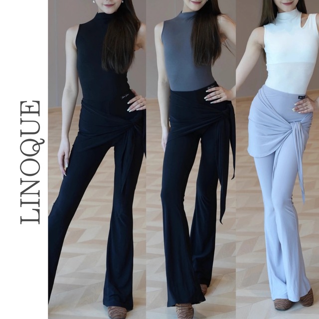 アシンメトリーウエストリボンセットアップ 3color【L00144】