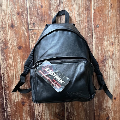Circa 80's Deadstock Eastpak Black Leather Backpack/Made in USA