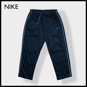 【NIKE】XL ビッグサイズ トラックパンツ TRACK PANTS ジャージパンツ ダボパン ジャージ下 スウッシュ 刺繍ロゴ ベンチレーション メッシュ 黒 ナイキ US古着