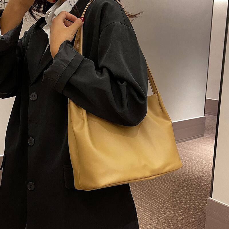 オータムウィンターショルダーバッグカジュアルスタンダード レトロ 秋物 冬物 トートバッグ 手作りハンドバック65051972255