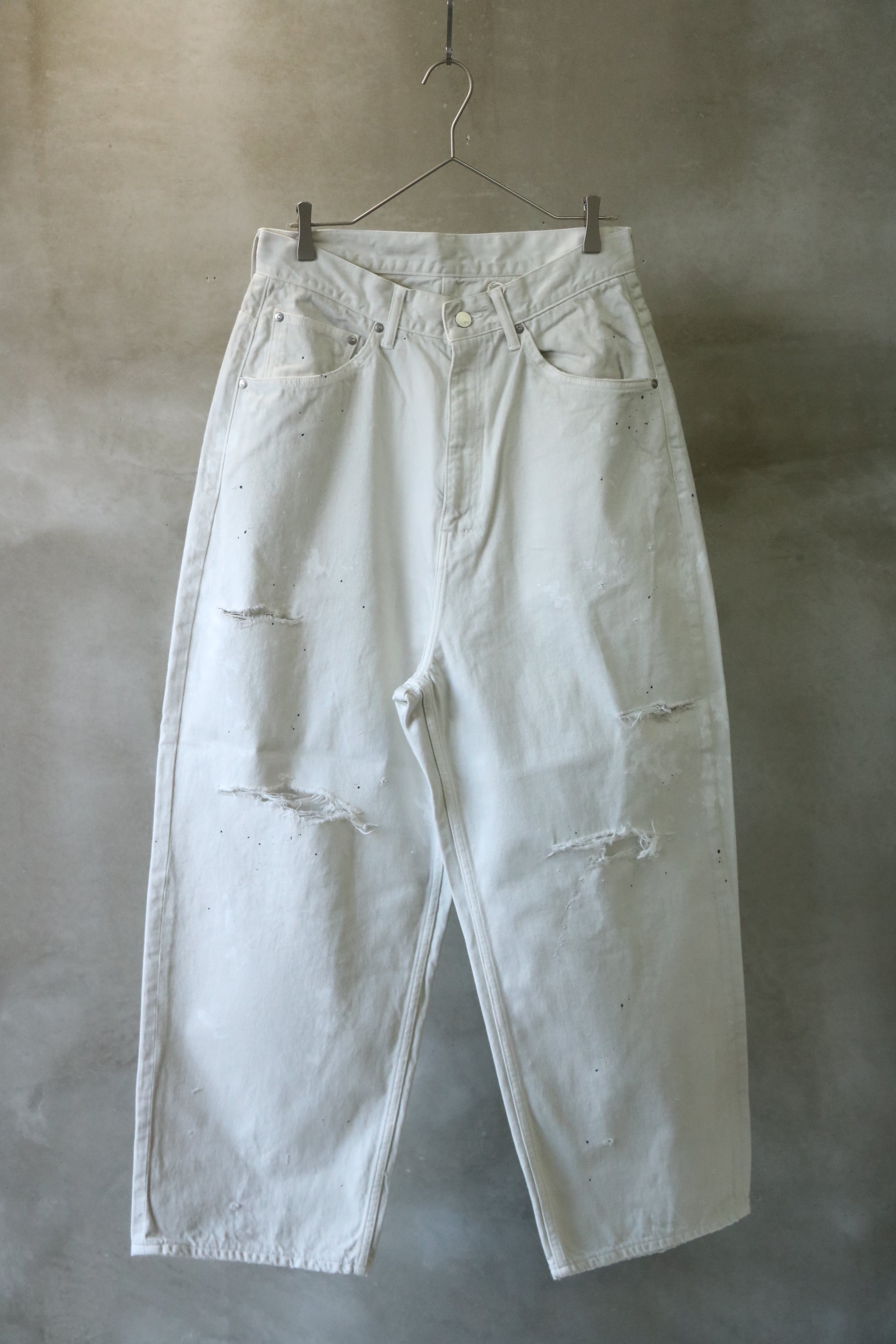 Ancellm -DAMAGE WIDE 5P DENIM PANTS- / ANC-PT77-B Ancellm -DAMAGE WIDE 5P DENIM PANTS- / ANC-PT77-B