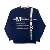 Munsingwear Grand Slam マンシングウェア フロッキープリント ニットセーター L/ネイビー/薄手