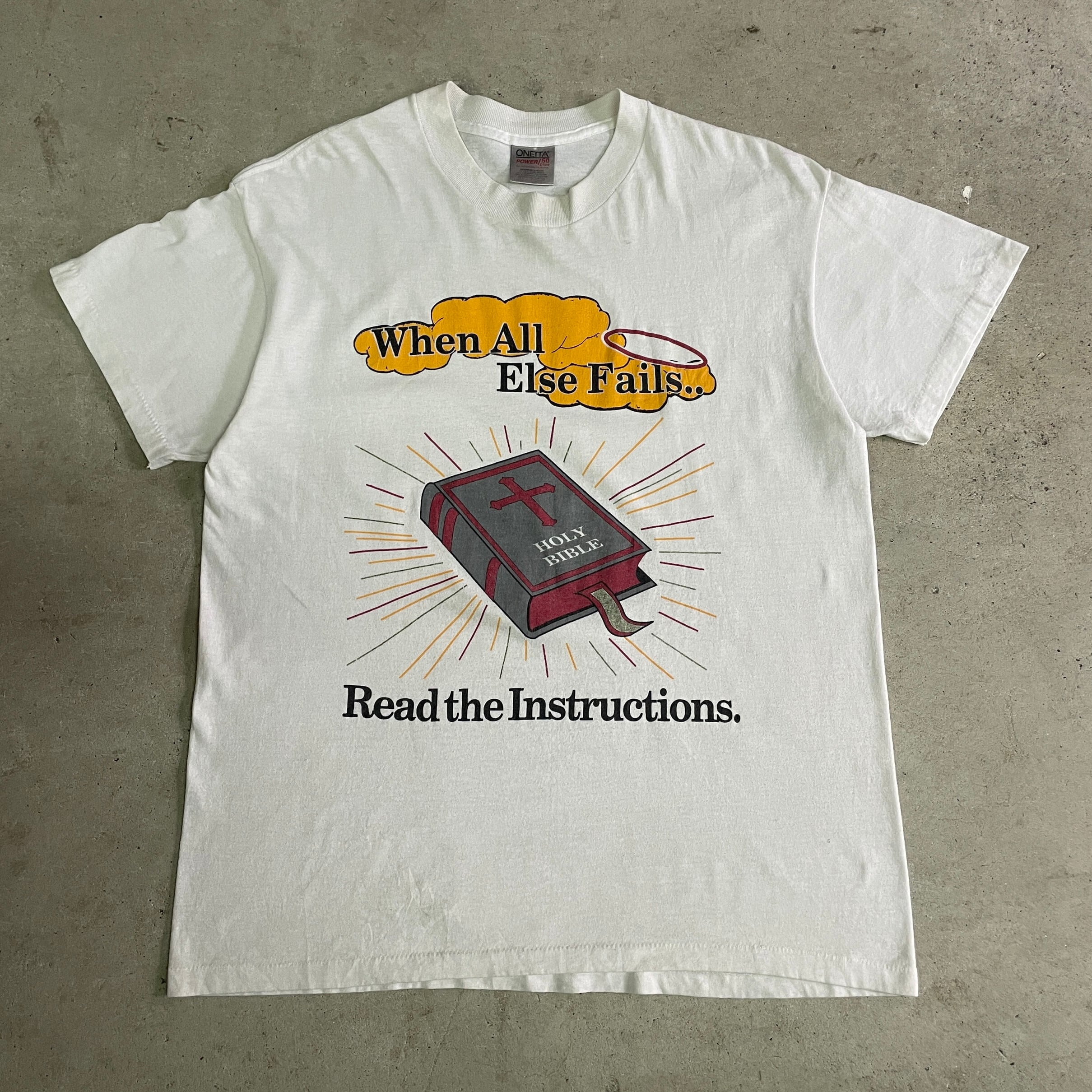 90年代 キリスト教 聖書 プリントTシャツ メンズL 古着 90s