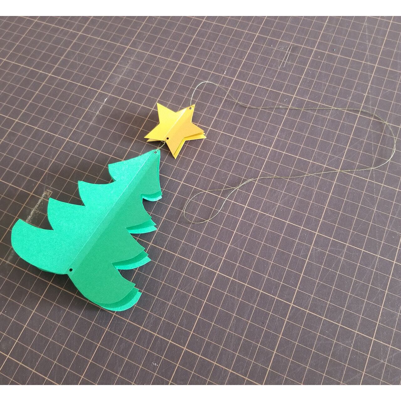 立体クリスマスツリーモビールが作れる素材【ダウンロード販売