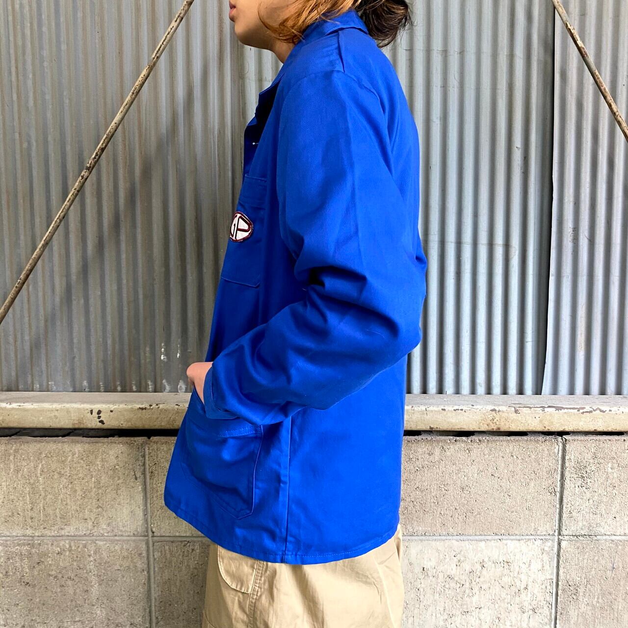 訳あり特価 企業ロゴ ワッペン コットンツイル ユーロワークジャケット