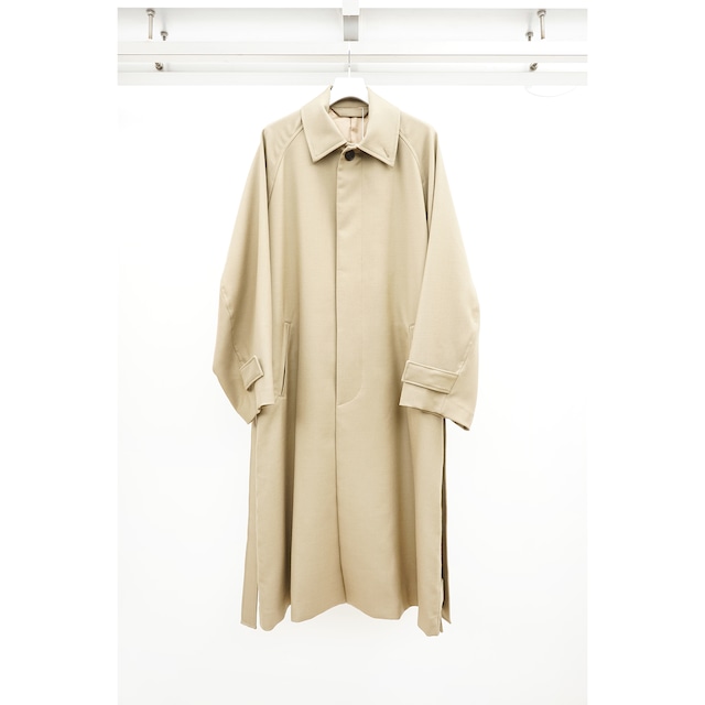 [Blanc YM] (ブランワイエム) BL-23A-SIPC Side Inverted Pleats Long Coat  (Beige)