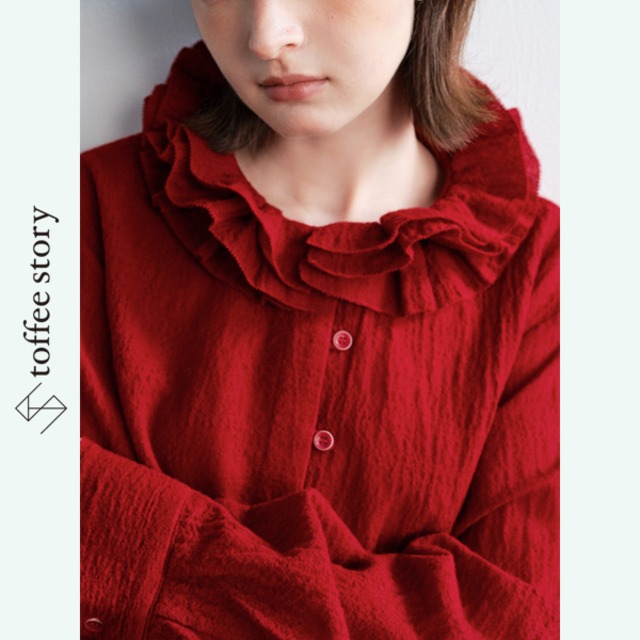 【2color】やわらかな旋律を纏うフリルシャツ 《P0291》