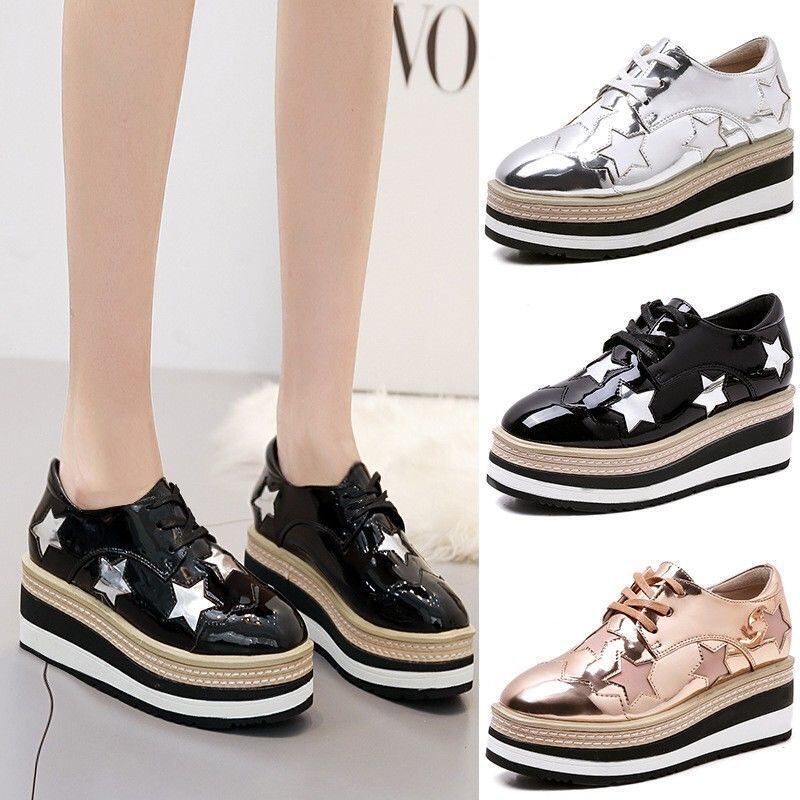 初回送料無料プラットフォーム厚底靴靴カジュアルレースアップ