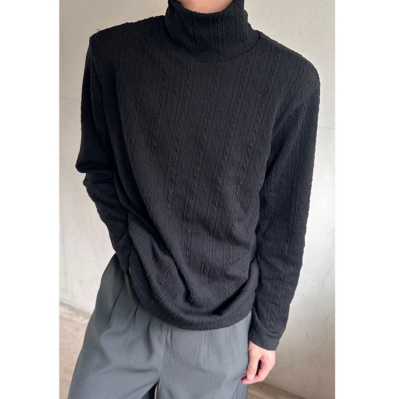 Solid-color high-neck long-sleeve base layer T-shirt(MT1649)