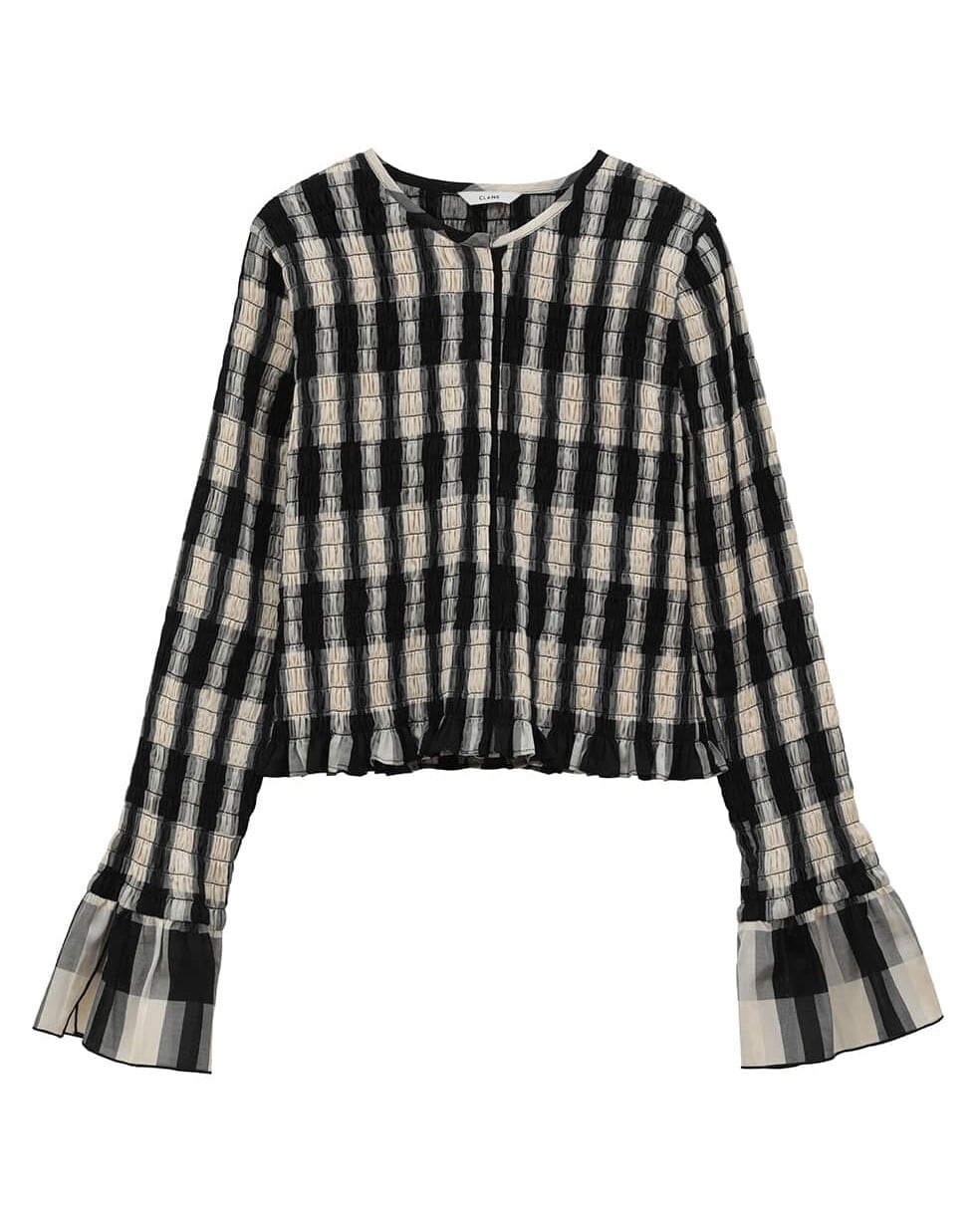 CLANE SHIRRING DESIGN BLOUSE ミックス CLANE(クラネ) SHIRRING DESIGN BLOUSE MIX | サウスオレンジ
