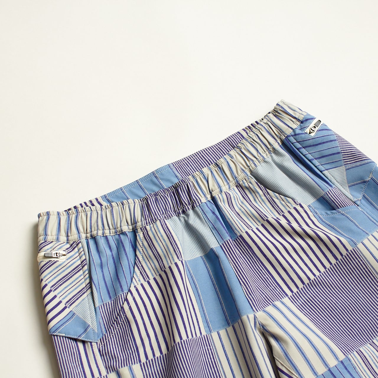 ranor（ラナー）STRIPE PW MIDDLE SHORTS - BLUE ストライプパッチ