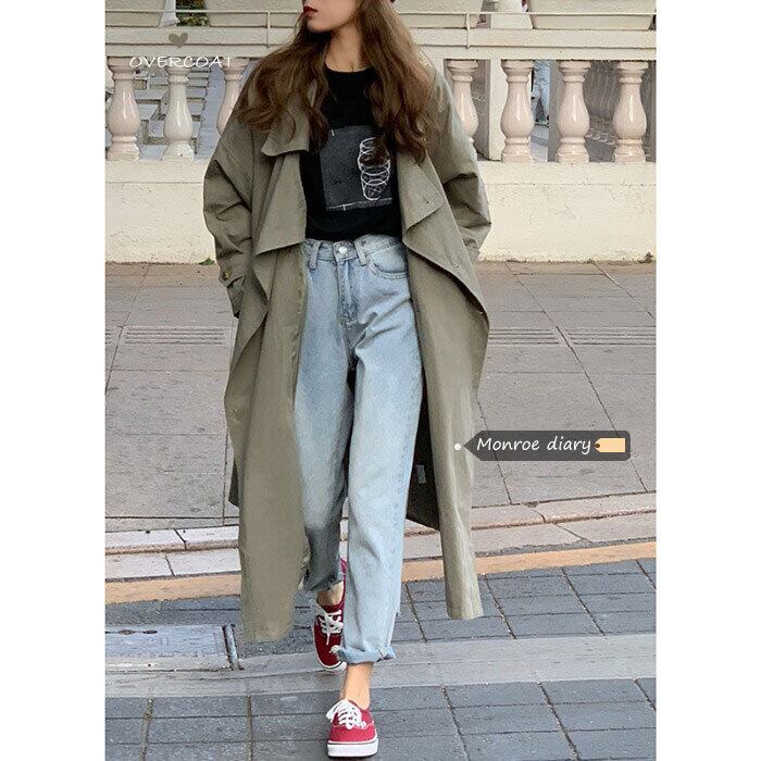 スタイルオータムウィンタースタンダードルーズコート ジャケット ロング レトロ 秋物 冬物 モンロー16085282023