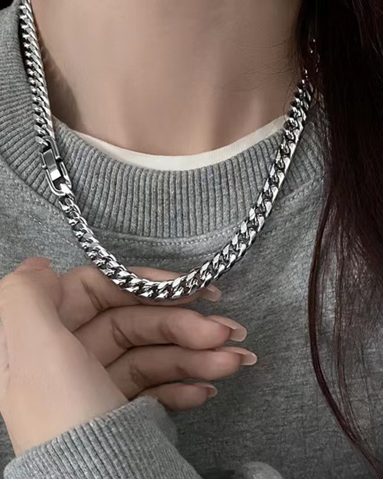 シルバーチェーンネックレス A0618 - 2