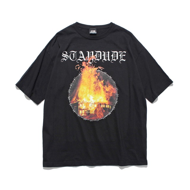 【STAY DUDE COLLECTIVE】Burning House SS Tee SS21 (BLACK)