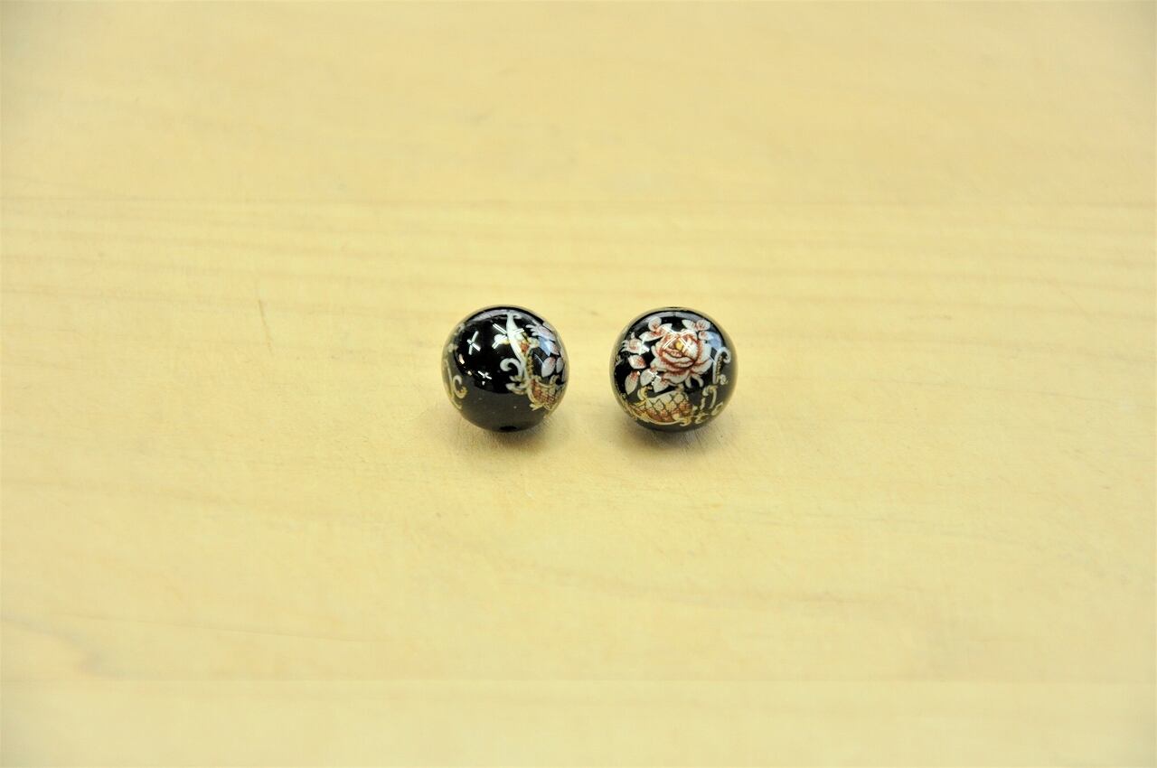 f - 52-2 陶磁器バラ(赤) 12mm