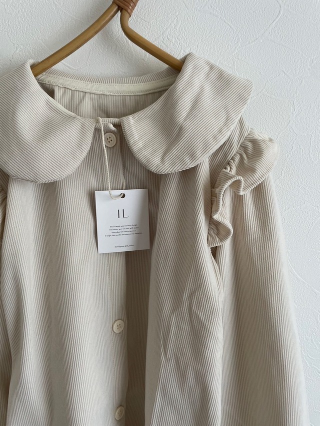2128 corduroy frill blouse