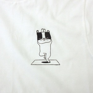 ヨガブル Tシャツ dog44 ヨガ フレブル 犬 フレンチブルドッグ ゆるい イラスト