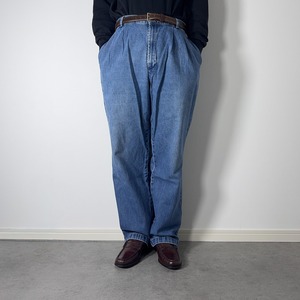DOCKERS two tuck denim slacks W36L32 古着