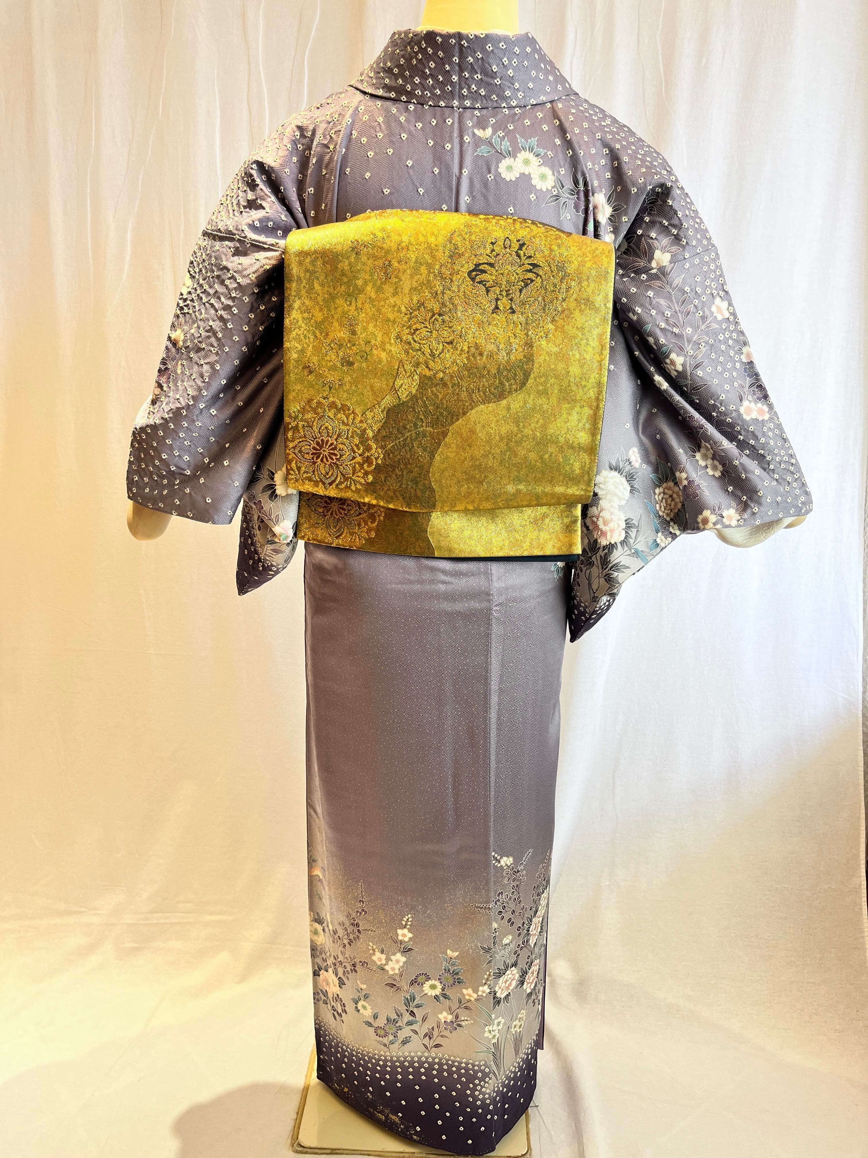 2207 絞りと金箔 訪問着 袷単品 Houmongi (lined kimono) | リサイクル 
