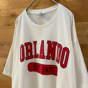 【DELTA PRO WEIGHT】ORLANDO 都市 Tシャツ オーランド ロゴ XL ビッグサイズ 白t US古着 アメリカ古着