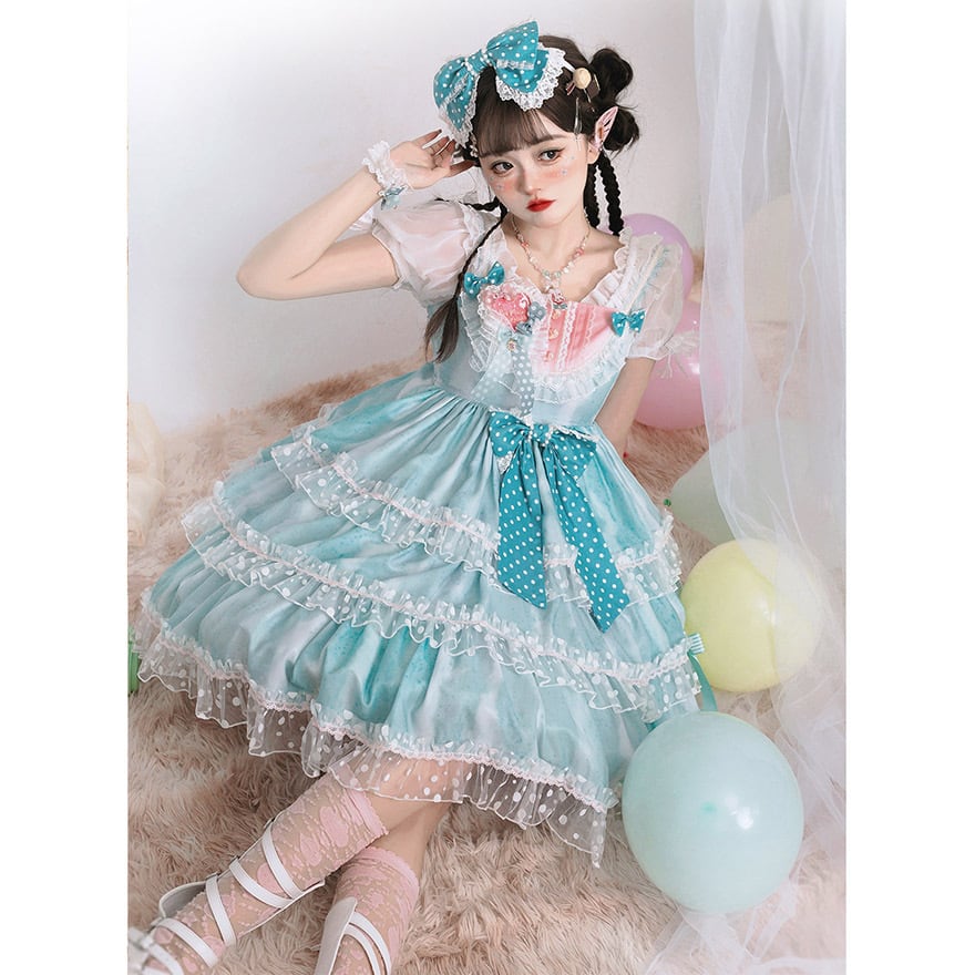 ゴスロリ通販 With U ファッション ジャンスカ ワンピース リボン