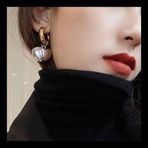 【予約】ladies accessory pierce レディース アクセサリー ピアス レトロ シック ハート ブラック