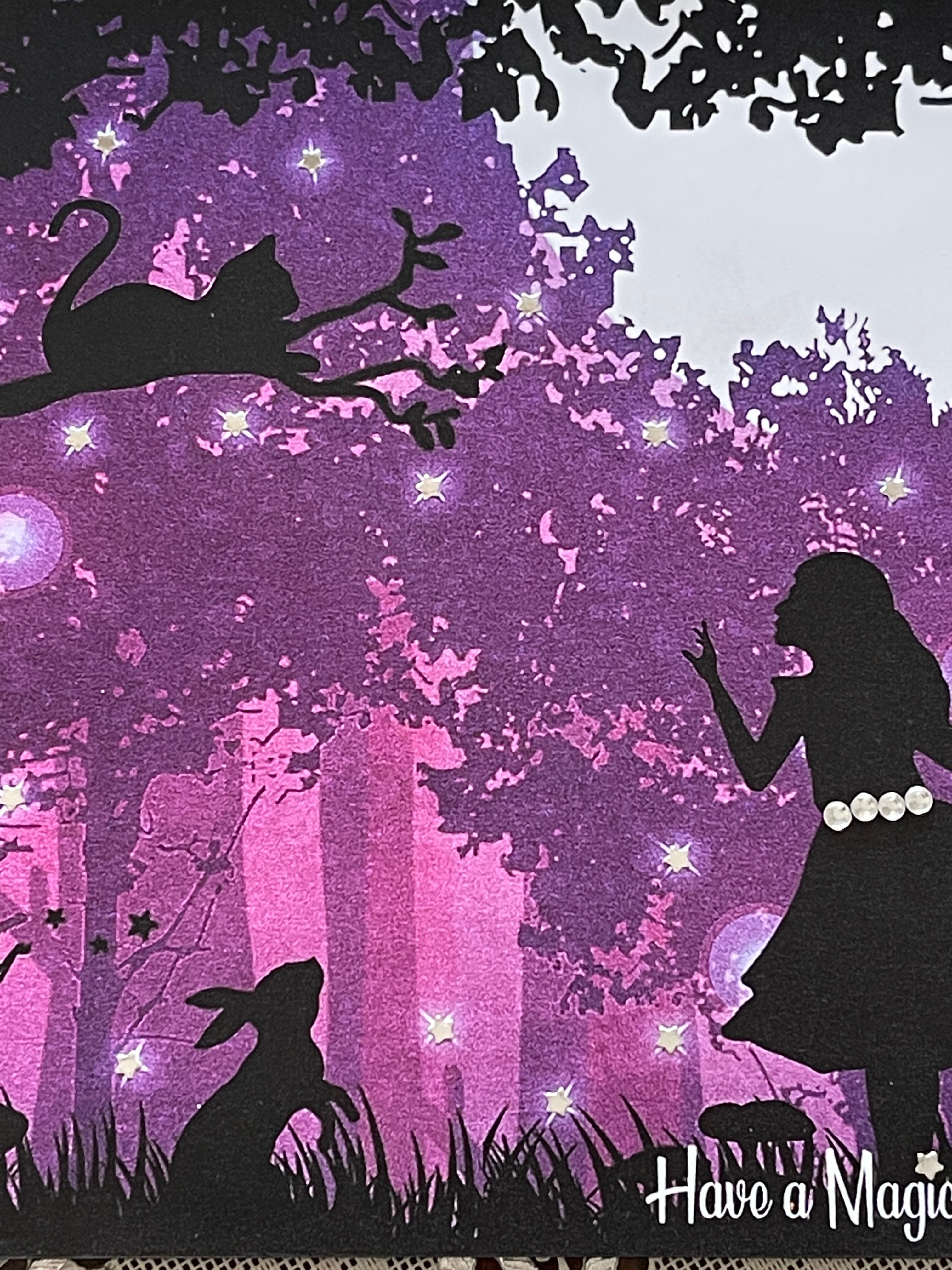 Alice & Cheshire Cat Magical Birthday Card アリスとチェシャネコのシーンバースデーカード　イギリス製