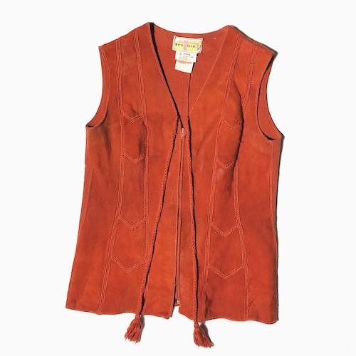 Vintage【IT'S RICH】Zip-up Suede Knit Vest