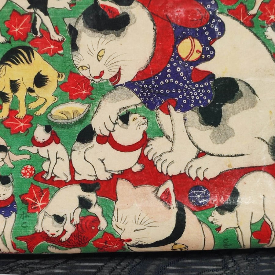◇歌川国利・志んぱんねこ尽の名古屋帯 | KAORI apparel