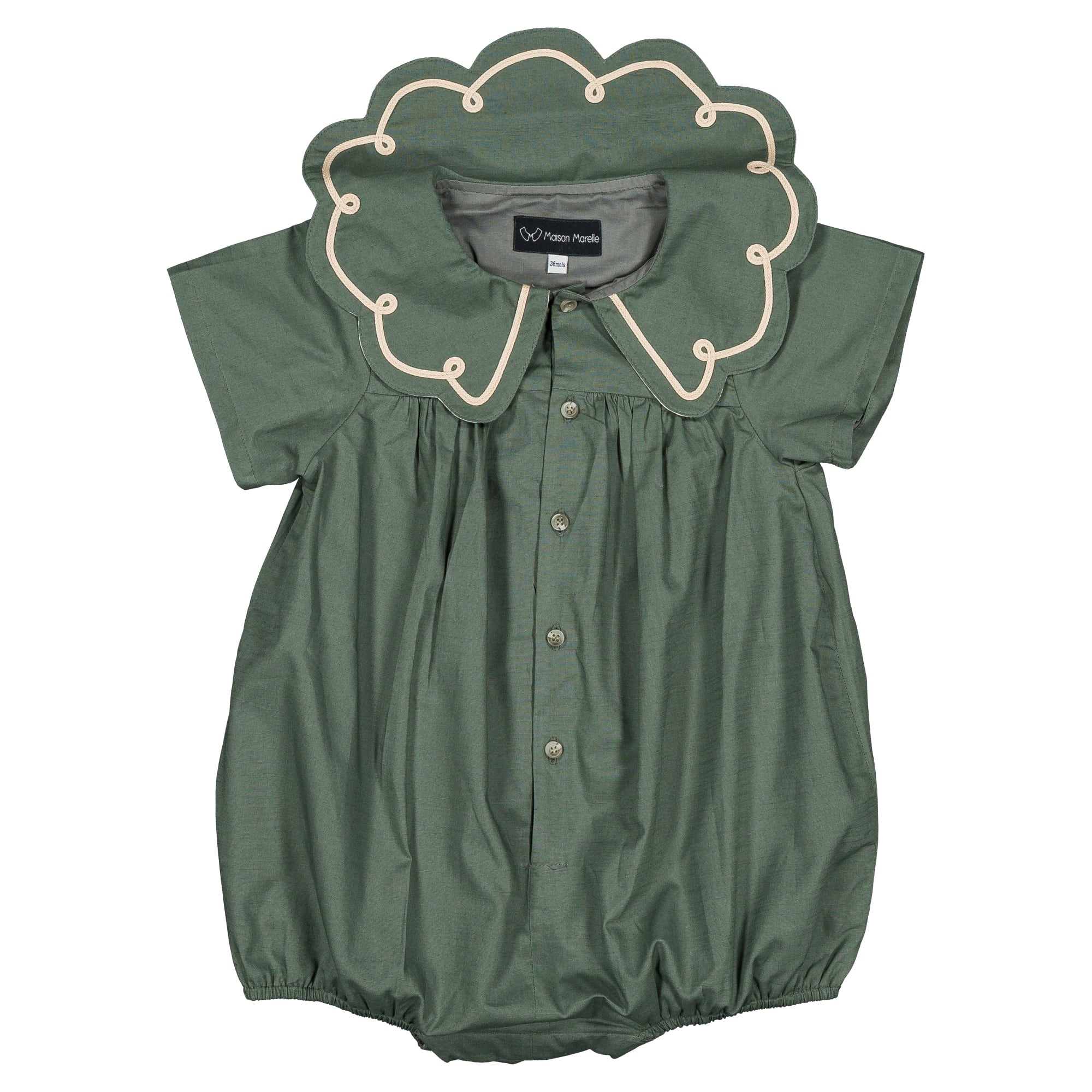 ご予約【MaisonMarelle】送料無料Romper CAMBON - green tea tiles